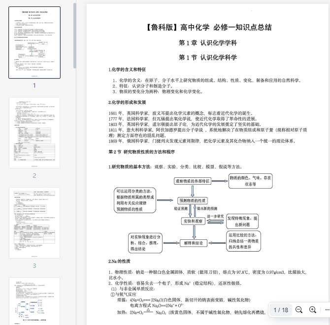 鲁科版高中化学必修一知识点总结(1)(1)  第1张 鲁科版高中化学必修一知识点总结(1)(1)  第1张